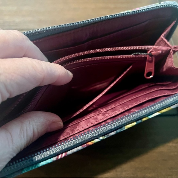 Vera Bradley Pink and Green Patterned Wallet - Picture 6 of 6
